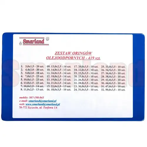 Zestaw oringów olejoodpornych - 419 szt. - smarland.pl