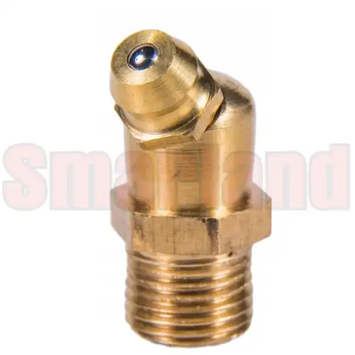 Smarowniczka kątowa M10x1 kąt 45° mosiężna - smarland.pl