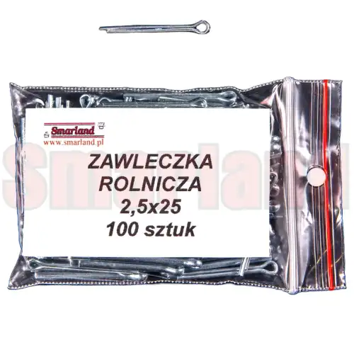 Zawleczka rozginana, rolnicza 2,5x25 - 100 szt. - smarland.pl
