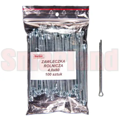 Zawleczka rozginana, rolnicza 4,0x80 - 100 szt. - smarland.pl