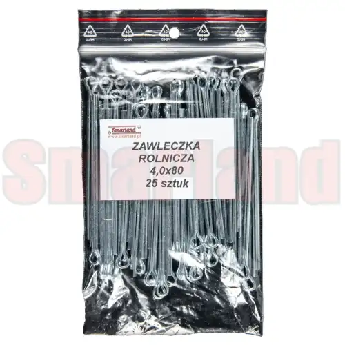 Zawleczka rozginana, rolnicza 4,0x80 - 25 szt. - smarland.pl