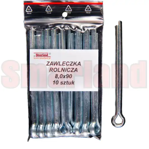 Zawleczka rozginana, rolnicza 8,0x90 - 10 szt. - smarland.pl