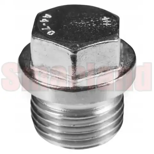 Korek gwintowany M10x1,0 z kołnierzem i łbem sześciokątnym kwasoodporny - smarland.pl